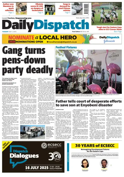 Front page of newspaper from 