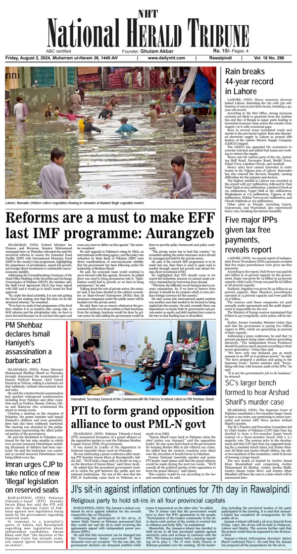 Read full digital edition of National Herald Tribune newspaper from Pakistan