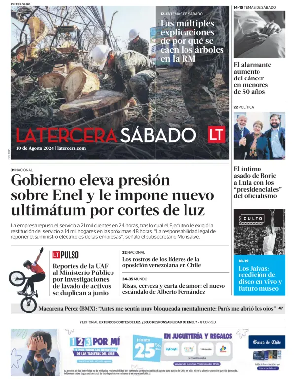 Read full digital edition of La Tercera newspaper from Chile