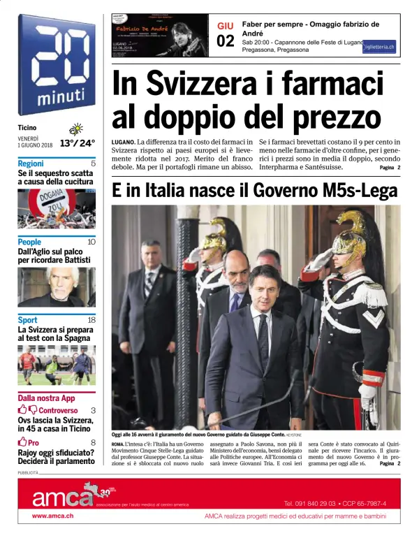 Read full digital edition of 20 Minuti newspaper from Switzerland