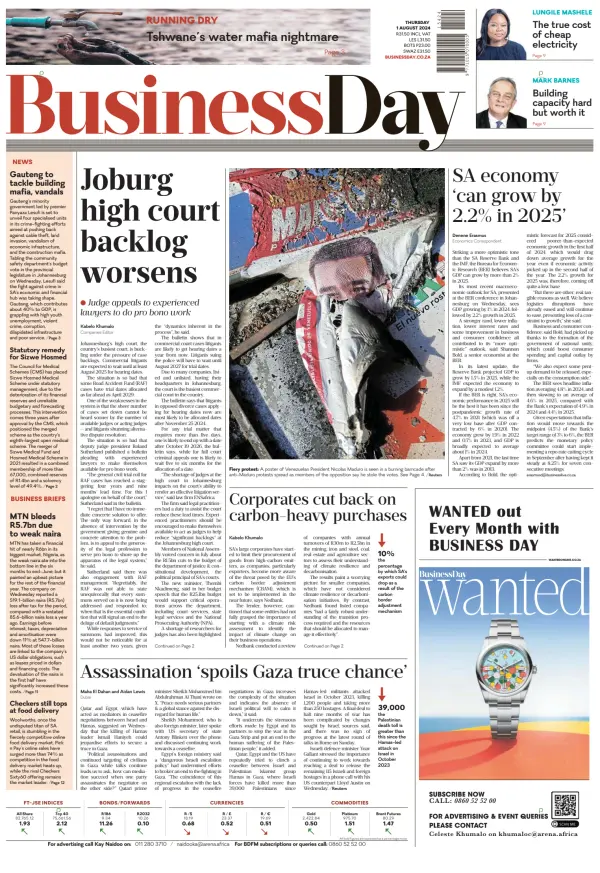 Read full digital edition of Business Day (South Africa) newspaper from South Africa