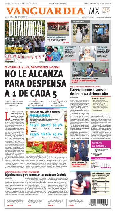 Front page of newspaper from 