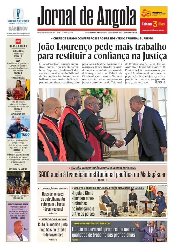 Angolan Newspaper Front Pages | Paperboy Online Newspapers