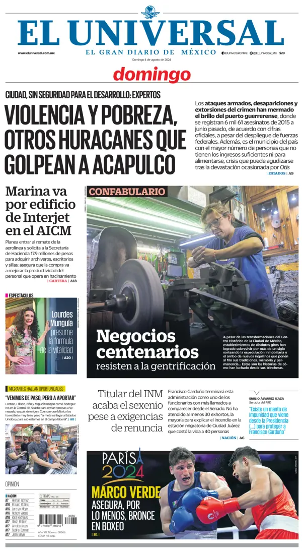 Read full digital edition of El Universal newspaper from Mexico