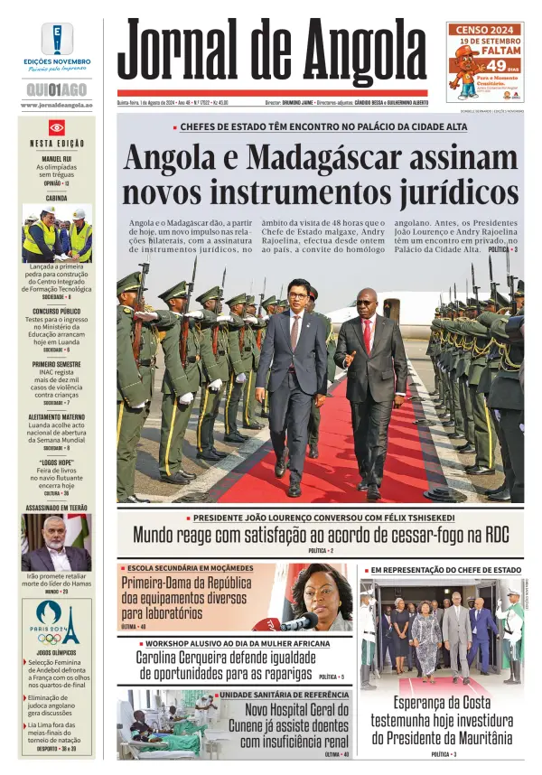Read full digital edition of Jornal de Angola newspaper from Angola