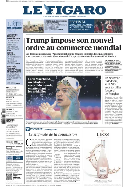 Front page of newspaper from 