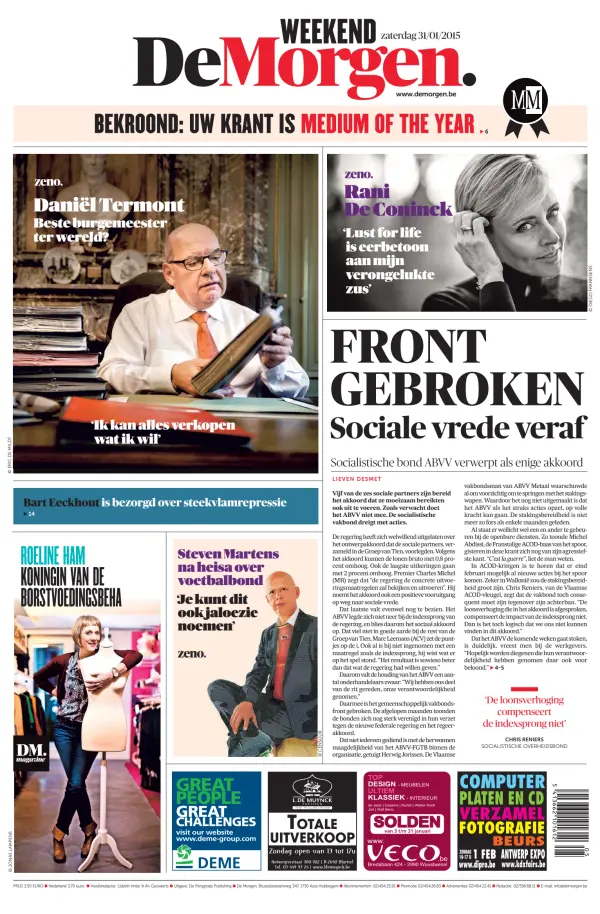 Read full digital edition of De Morgen newspaper from Belgium