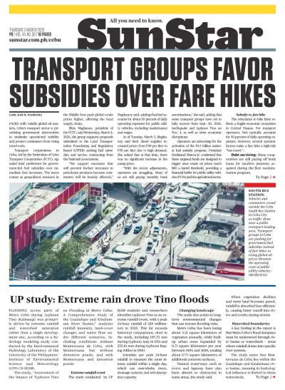 Front page of  newspaper from 