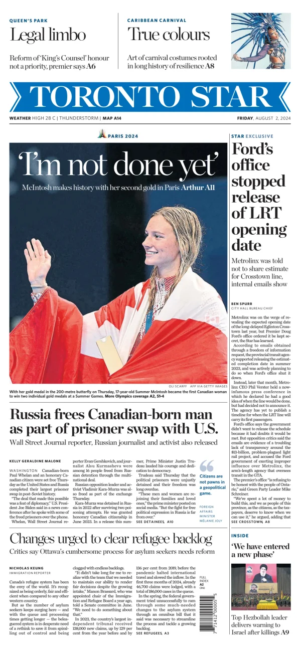Read full digital edition of Toronto Star newspaper from Canada