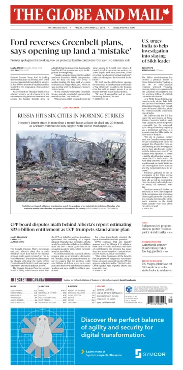 The Globe and Mail (Ontario Edition) - 22 Sep 2023