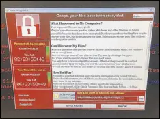  ?? @FENDIFILLE ?? This image provided by the Twitter page of @fendifille shows a computer at a British hospital that was hit by ransomware Friday. The attackers are demanding payments via bitcoin to unlock computers.