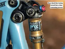  ?? ?? Rear shock fine-tuning turned into a timeconsum­ing process