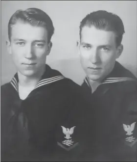  ?? Susan Lawrence/AP ?? Twins: In this undated photo, provided by family member Susan Lawrence on Wednesday, June 13, 2018, twin brothers Julius Pieper, left, and Ludwig Pieper in their U.S. Navy uniforms. For decades, he had a number for a name, Unknown X-9352, at a World...