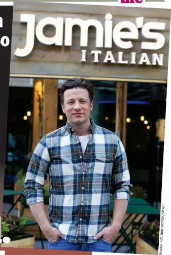 ??  ?? Hubris? Oliver at the opening of a Jamie’s Italian in 2015