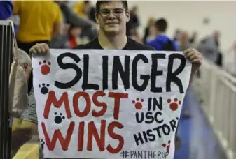  ??  ?? Upper St. Clair senior Jake Slinger set the school record with 133 career wins.