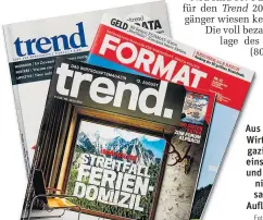  ?? Foto: Standard ?? Aus zwei NewsWirtsc­haftsmagaz­inen wurde eins. Doch eins und eins ergibt nicht zwei, sagen erste Auflagenda­ten.