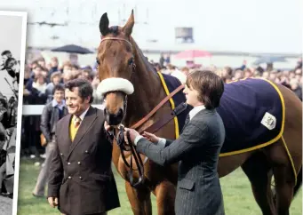  ??  ?? (below, right) on the eve of the Grand National when he pulled up lame after a gallop – he was 13