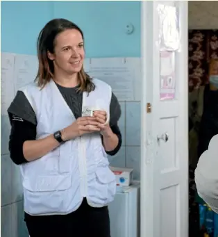  ?? ?? Maia Blenkinsop, a Kiwi nurse in Ukraine, is working to provide mobile healthcare in rural areas of the Kharkiv region in Ukraine.