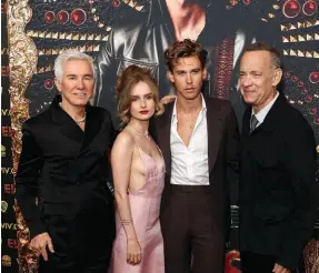  ?? ?? From left: Luhrmann, Dejonge, Butler and Tom Hanks at the Sydney premiere of Elvis.