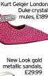  ?? ?? Kurt Geiger London Duke crystal mules, £189
New Look gold metallic sandals, £29.99