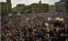  ?? Photograph: Alvaro Barrientos/AP ?? Thousands people crowd the Plaza del Castillo in Pamplona on Saturday.