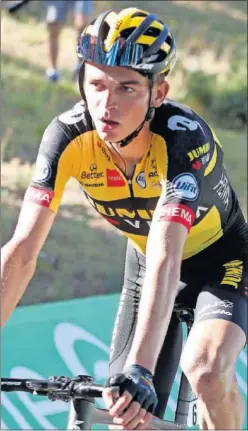  ??  ?? Sepp Kuss, durante una etapa de esta Vuelta 2021.