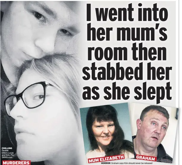  ??  ?? CHILLING Double killers Lucas and Kim. Pic: SWNS.com MURDERERS ELIZABETH MUM GRAHAM HORROR Graham says Kim should never be released