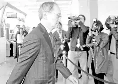  ??  ?? Japan’s Ambassador to South Korea Yasumasa Nagamine arrives at the Foreign Ministry in Seoul. — AFP photo