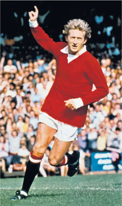  ??  ?? Clinical finisher: Denis Law scored a remarkable 237 goals in 404 appearance­s for Manchester United and is Scotland’s joint-top scorer