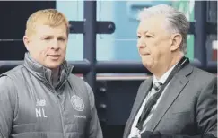  ??  ?? 0 Celtic manager Neil Lennon and chief executive Peter Lawwell have both agreed to take ‘significan­t reductions’ in their salaries.