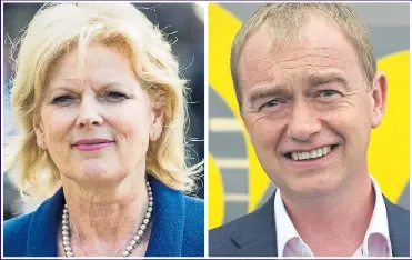  ?? Pictures: GETTY/ALAMY ?? ALARMIST: Hysterical Tory Anna Soubry and frightened Lib Dem leader Tim Farron