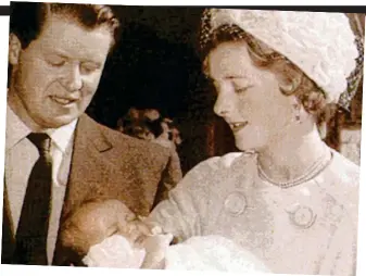  ??  ?? Not what they hoped for: Diana’s parents (at her christenin­g, above) had been hoping for a son and heir