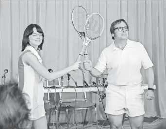  ?? MELINDA SUE GORDON ?? Emma Stone stars as Billie Jean King and Steve Carell is Bobby Riggs in “Battle of the Sexes.”