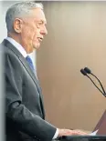  ??  ?? AT THE READY: Defence Secretary Jim Mattis speaks in Washington on Friday.