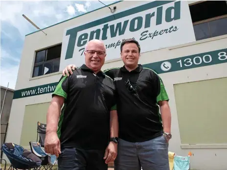  ?? Photo: Matthew Newton ?? SUCCESS: 2018 has been a good year for Tentworld owners, father and son Alex and Jon Burrell.