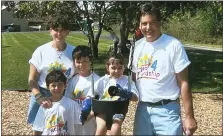  ?? ?? Shayla Mostyn with her family at an early Walk4frien­dship event.