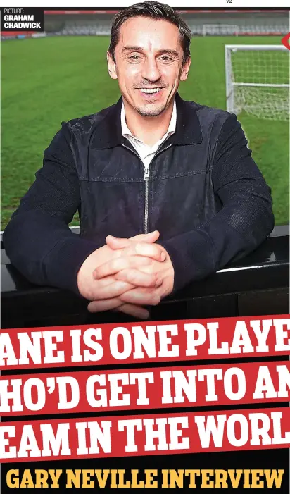  ?? PICTURE: GRAHAM CHADWICK ?? Hands on: Gary Neville at Salford’s Peninsula Stadium, which he and the Class of ’92 have rebuilt