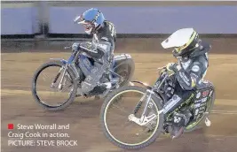  ??  ?? Steve Worrall and Craig Cook in action. PICTURE: STEVE BROCK