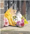  ??  ?? Flowers are laid at the scene of Ingrida Maciokaite’s death