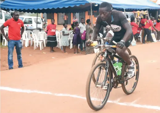  ??  ?? China-made bicycles are used in a cycle race in Uganda