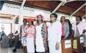  ?? SHORN HECTOR/PHOTOGRAPH­ER ?? Representa­tives from Reach to Recovery Jamaica, a breast cancer support group from the Jamaica Cancer Society, take part in the annual Breast Cancer Awareness Month Church Service, held yesterday at the Havenhill Baptist Church on Mannings Hill Road in...