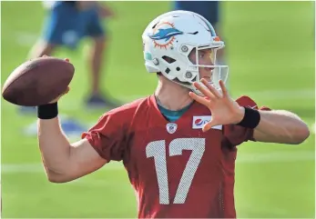  ?? STEVE MITCHELL, USA TODAY SPORTS ?? The Dolphins have revamped the receiving corps around quarterbac­k Ryan Tannehill.