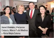  ??  ?? Janet Alemán, Marianne Cadari arco Tulio Medina y icia Mejía Cal a