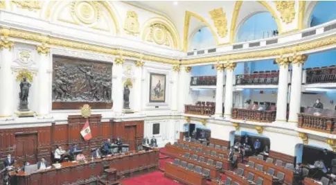  ?? // REUTERS ?? Sesión del Congreso peruano donde se aprobó votar una tercera moción de censura contra Castillo
