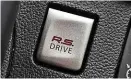  ??  ?? Special stitching and red seatbelts set RS apart, and cabin has high-quality finish. Switch adjusts the drive mode