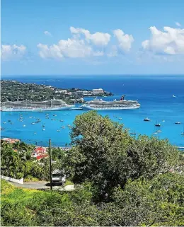  ??  ?? Far horizons: St Thomas in the Caribbean sun, above; futuristic Dubai, left; enjoy the holiday of a lifetime on Adventure of the Seas, below