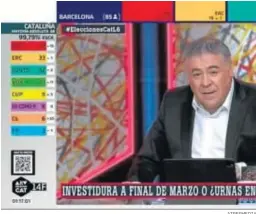  ?? ATRESMEDIA ?? El especial ‘Al rojo vivo’ con Antonio García Ferreras y la pantalla de datos.