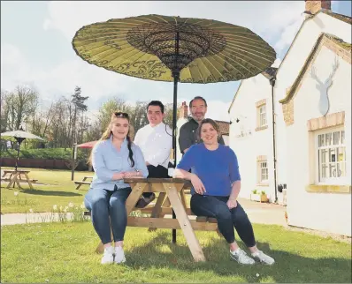  ?? PICTURE: GERARD BINKS. ?? FAMILY VENTURE: Dave and Maggie Matthews with daughter Rose and fiancé Jack Baldwin at The Staveley Arms, North Stainley.