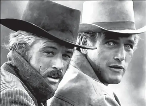  ?? TWENTIETH CENTURY FOX 1969 ?? Robert Redford and Paul Newman in “Butch Cassidy and the Sundance Kid.” William Goldman’s sardonic Oscar-winning script influenced a half-century of imitators.