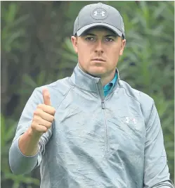  ??  ?? Jordan Spieth gives his game the thumbs-up after returning for yesterday’s pro-am after a two-week layoff.
Picture: Getty Images.